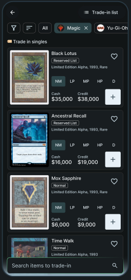 Sell cards