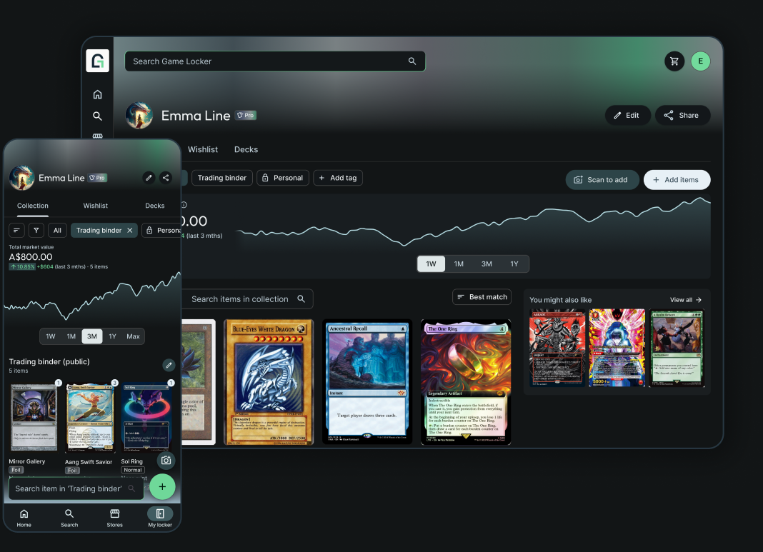 My Locker on desktop and mobile